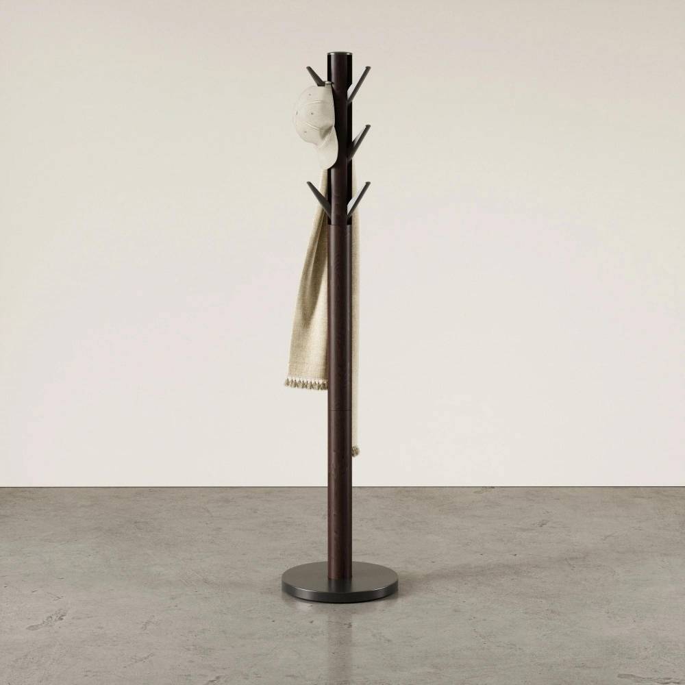 porte manteau bois et métal vintage sur pied