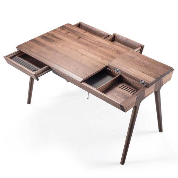 Acheter un bureau design en bois massif noyer Metis à Lyon et Saint-Étienne