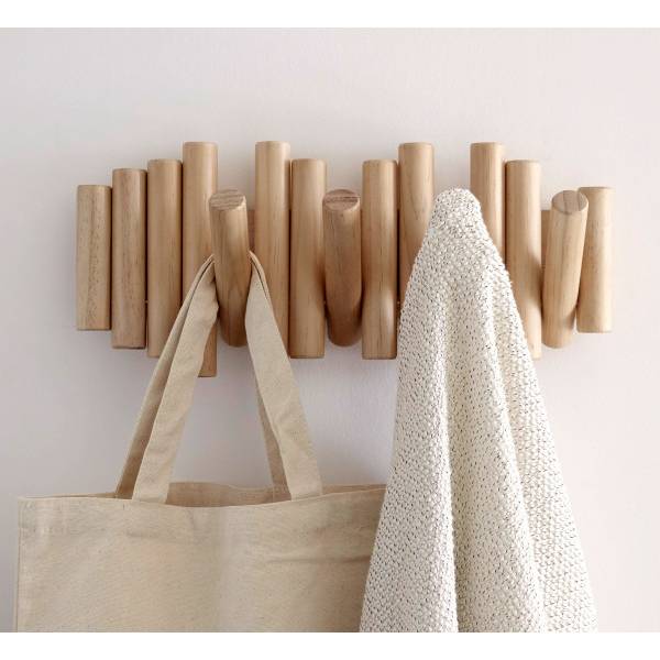 Porte manteaux en bois naturel Picket de Umbra